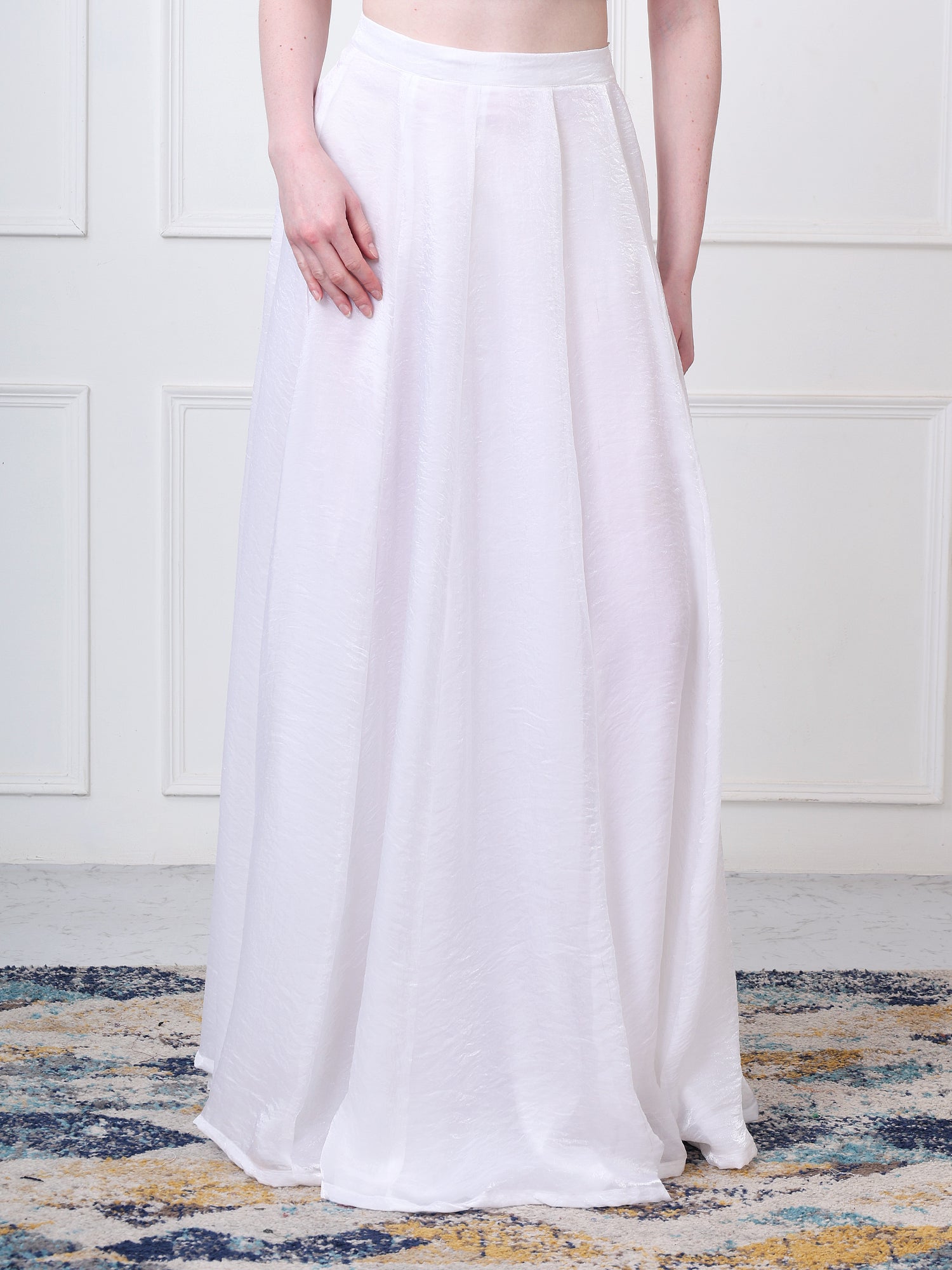 Solid Organza Maxi Skirt