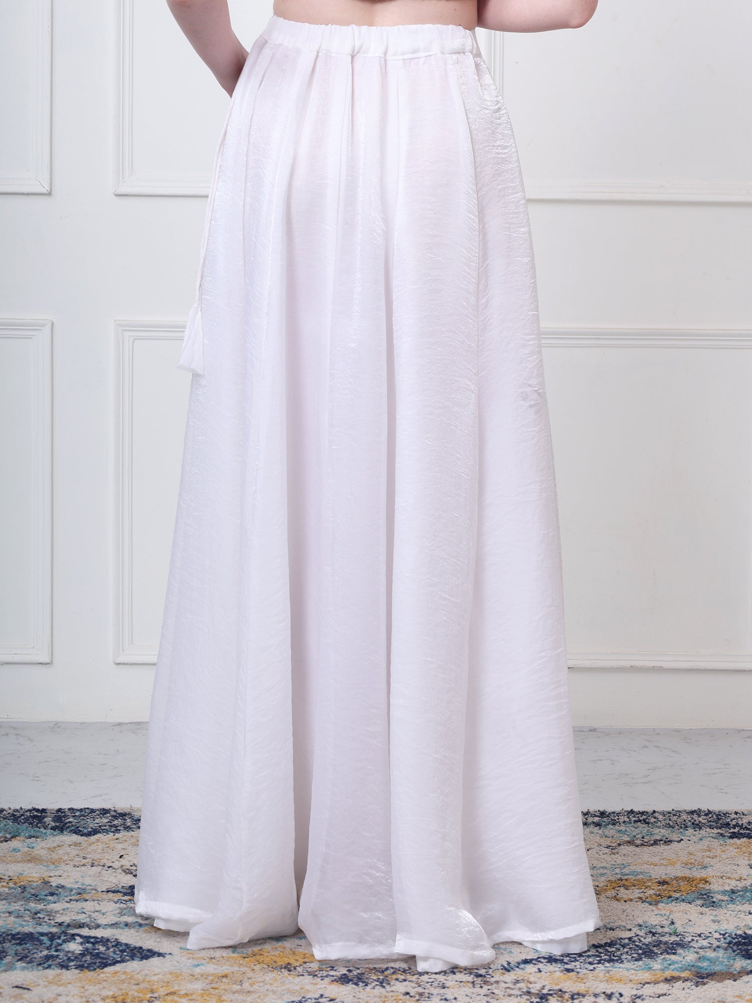 Solid Organza Maxi Skirt