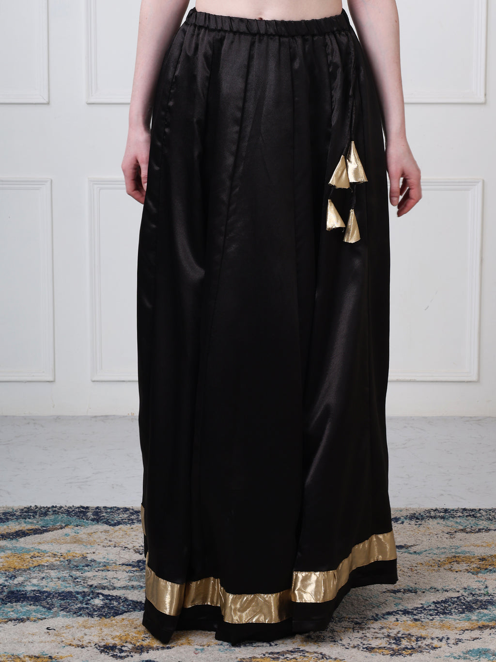 Silk Maxi Flared Skirt