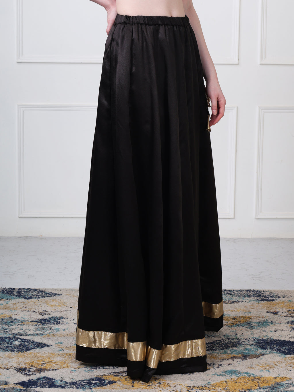 Silk Maxi Flared Skirt