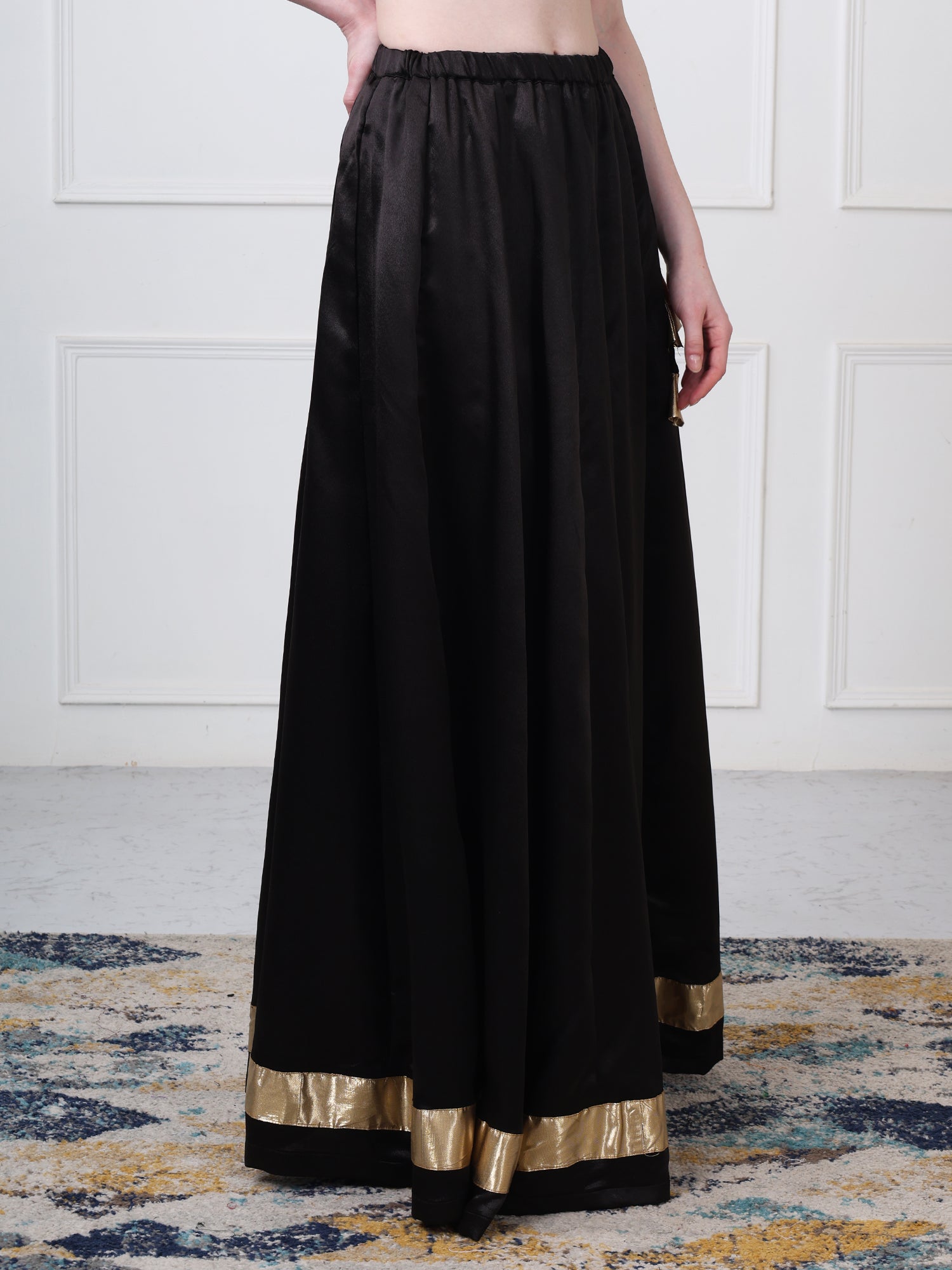 Silk Maxi Flared Skirt