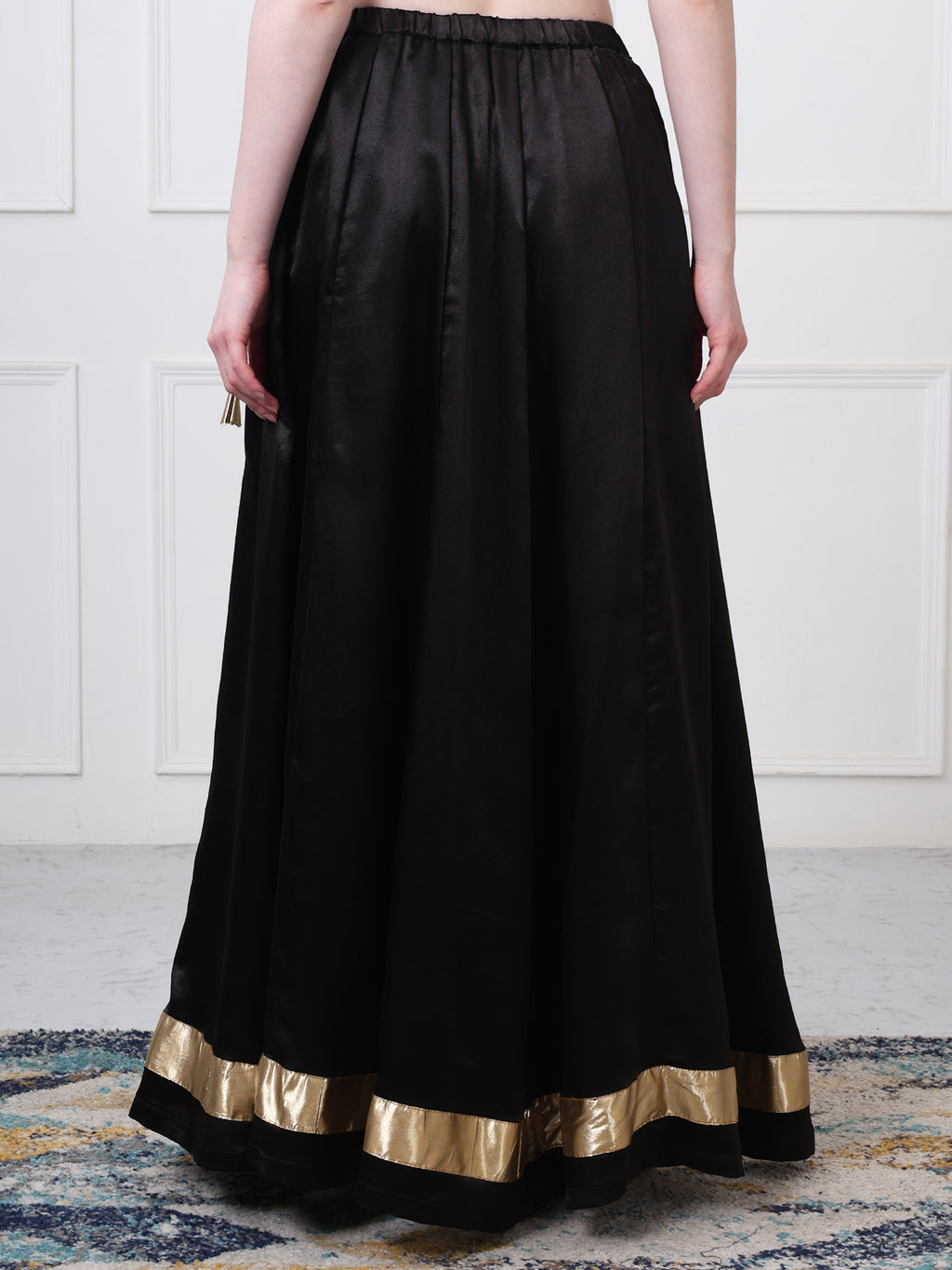Silk Maxi Flared Skirt